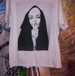 White BMTH Middle Finger Nun Shirt